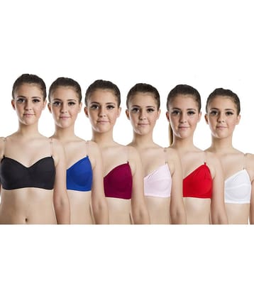 TCG Pack of 6 Nylon Non Padded Women's T-Shirt Bra ( Multi Color )