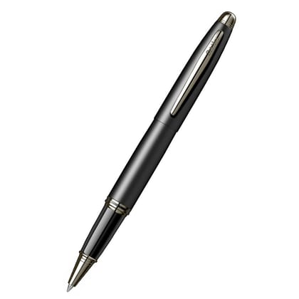 Scrikss Knight 88 Matt Black Roller Ball Point Pen, Matt Black Plated Brass Body, Stainless Steel Clip With Gunmetal Alloy
