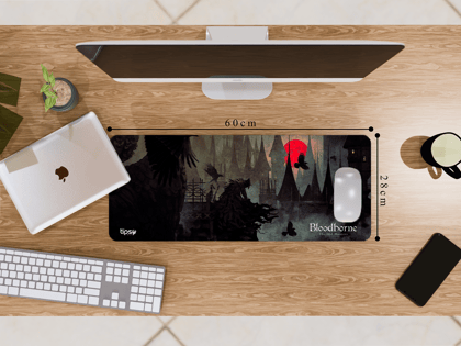"BLOODBORNE THE OLD HUNTERS GAMING" Gaming Mousepad- Elevate Your Gaming Experience-Medium (28CM x 60CM)