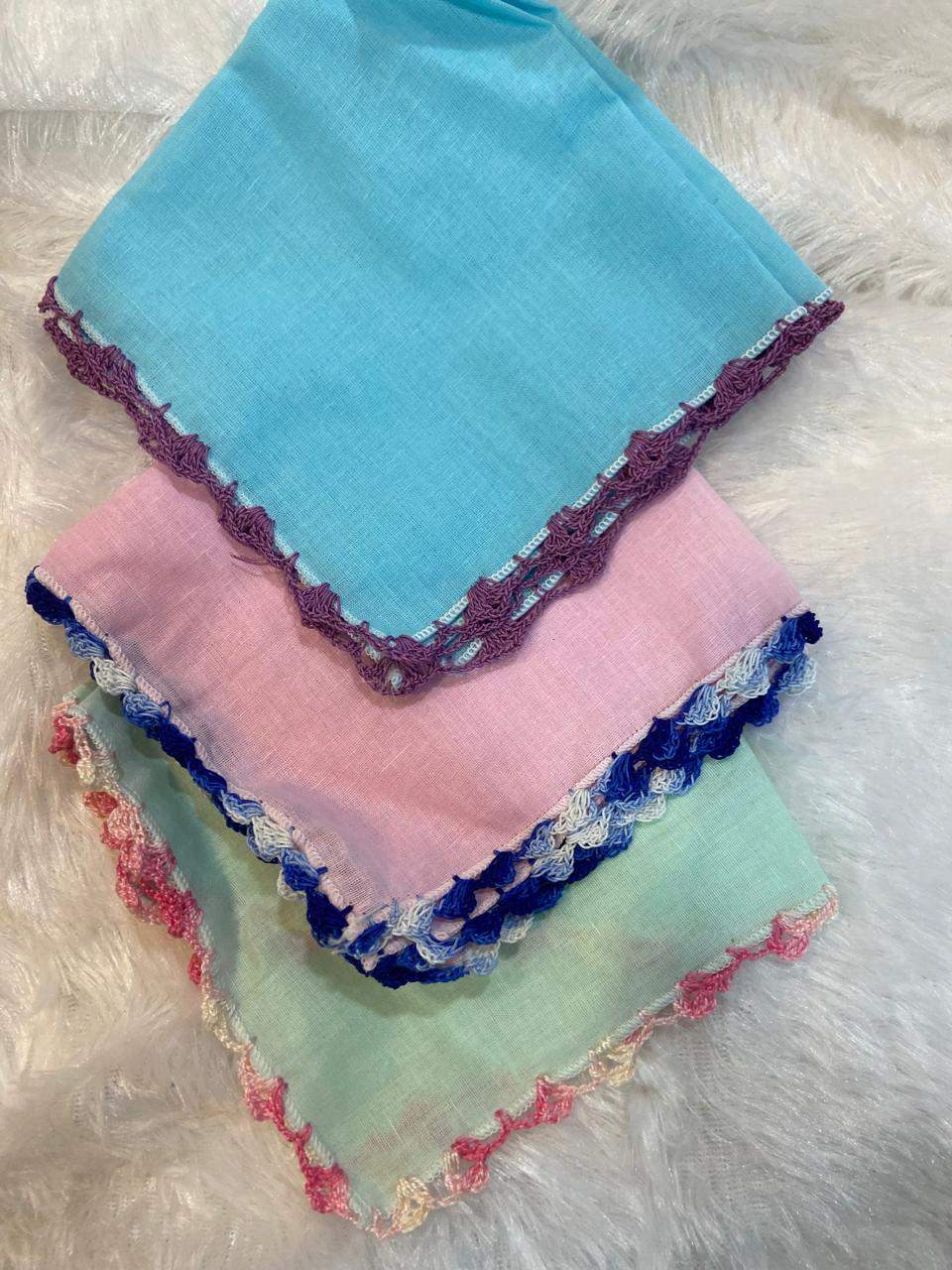Handmade Crochet Handkerchiefs Set - Vibrant Colors & Soft Fabric