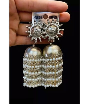 Samridhi DC Silver Jhumki Earrings ( Pack of 1 )