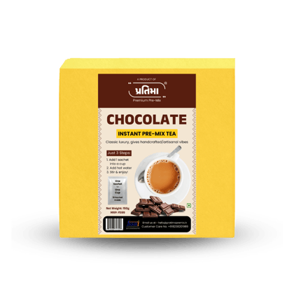 Chocolate Instant Pre-Mix Tea  10 Sachets | Rich & Creamy Instant Beverage