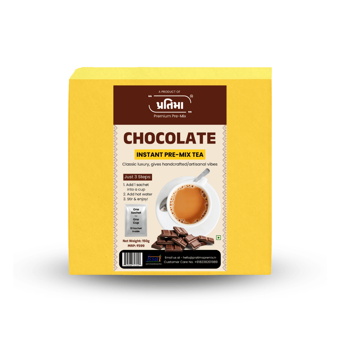Chocolate Instant Pre-Mix Tea 10 Sachets | Rich & Creamy Instant Beverage