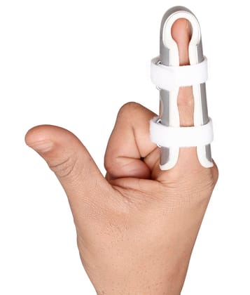 Helrdx Orthotics Mallet Finger Splint, Silver, Universal Size (Finger Cot - Large)