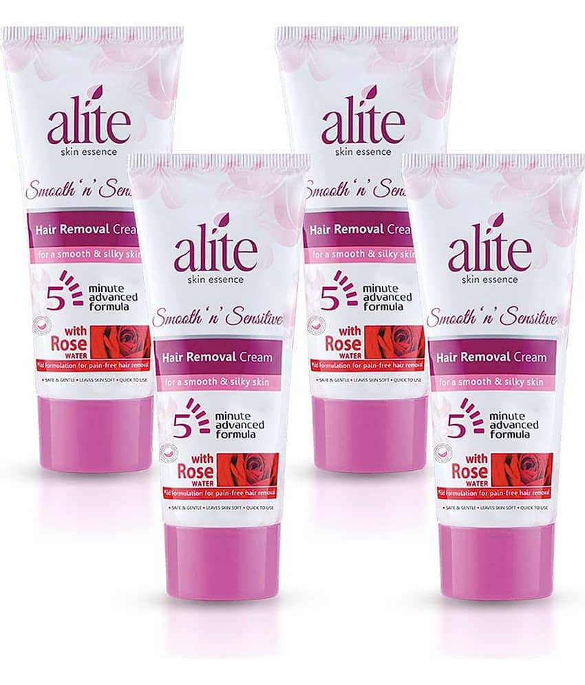 Alite Hair Removal Cream for Women Painless & Effective with Rose Water (30g x Pack of 4)