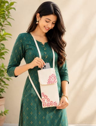 Mobile Sling Bag | Handmade Crossbody Phone Pouch for Women | Compact, Lightweight & Secure Everyday Bag