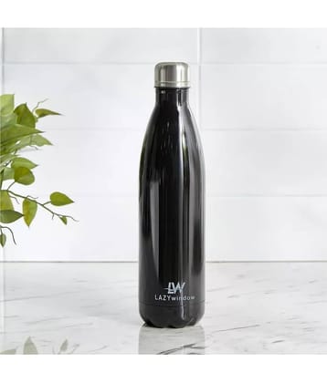 LAZYWINDOW Black Thermosteel Flask ( 1000 ml )