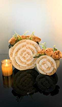 High-Low Stones Golden: 6" Vase