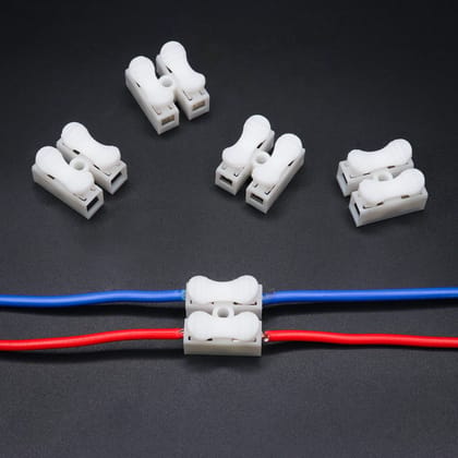 SPARKWORLD Electronic Spices 100pcs Cable Connectors 2 Pins Electrical Push Type Cable Connectors Quick Splice Lock Wire Terminal 220V 10A | Colour: White SPARKWORLD Electronic Spices 100pcs Cable Connectors 2 Pins Electrical Push Type Cable Connectors Quick Splice Lock Wire Terminal 220V 10A | Colour: White