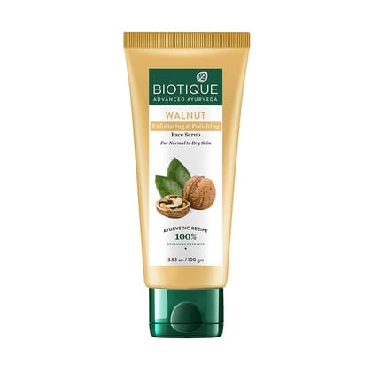 Biotique Walnut Exfoliating & Polishing Face Scrub For Normal to Dry Skin, 100gm Biotique Walnut Exfoliating & Polishing Face Scrub For Normal to Dry Skin, 100gm - 100 g (Pack of 1)