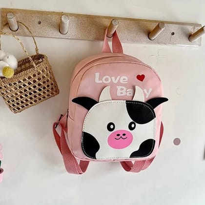 Cartoon Graphic Cow Backpack For Kids-Pink Cow