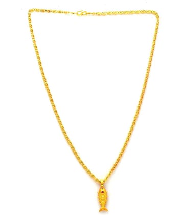 Jewar Mandi New Design Gold Plated Locket/Pendant with Link Chain Daily use for Men, Women & Girls, Boys