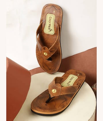 Cozy Wear - Brown Men's Thong Flip Flop