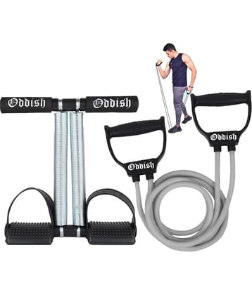 Oddish; Way To Fitness Tummy Trimmer Double Spring With Foam Grip Handle and Resistance Band Combo Pack For Men & Women - Ab Exercise Equipement, Abdominal Workout For Home & Gym Use - Stomach, Abs, Belly Exercise