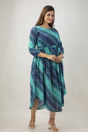 Women Embroidered Viscose Rayon A-line Kurta  (Green)