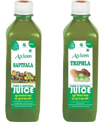 Axiom Triphla Juice 500Ml + Saptfala Juice 500Ml , Ayurvedic Juice