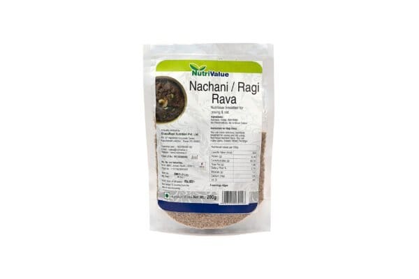 NutriValue Nachani Ragi Rava (200g) | Gluten-Free & High Fiber | Healthy Breakfast Alternative