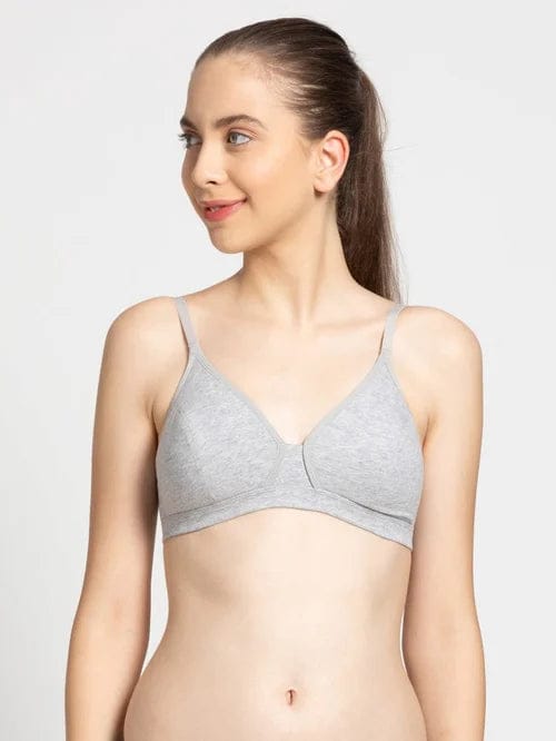 Jockey Miss Jockey Lightly Padded Non Wired Beginners Bra Full Coverage MJ06-28B / Lt Grey Mel