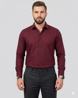 Mens Premium Maroon (Red Wine) Cotton Shirt (60x40 Fabric) | Formal Wear | Regular Fit | Mens Premium Maroon (Red Wine) Cotton Shirt (60x40 Fabric) | Formal Wear | Regular Fit |