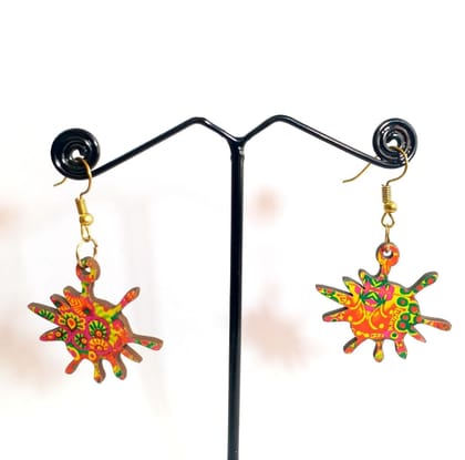 Artwork Wooden Earrings - Splash shape earrings in assorted Artworks
