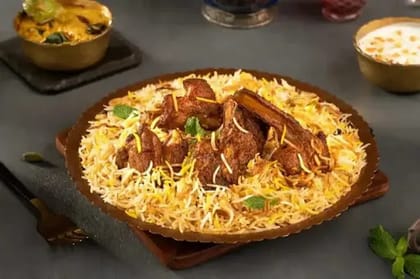 Mutton Hyderabadi Biryani (With Raita)