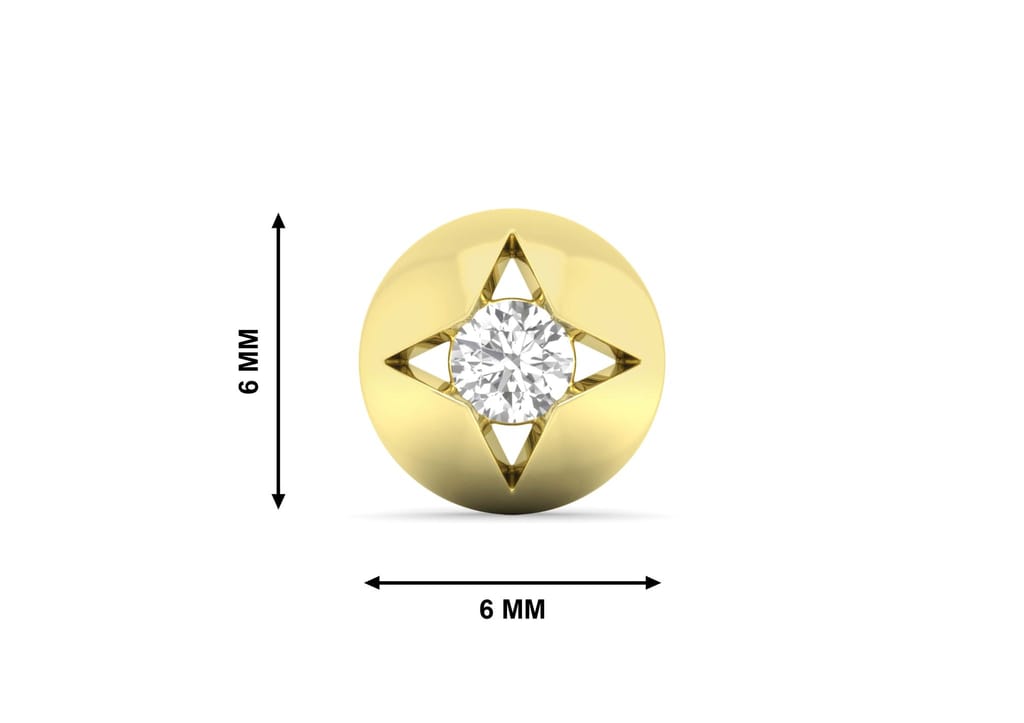Radiant Starburst Ear Stud For Him (1 Pc Only)