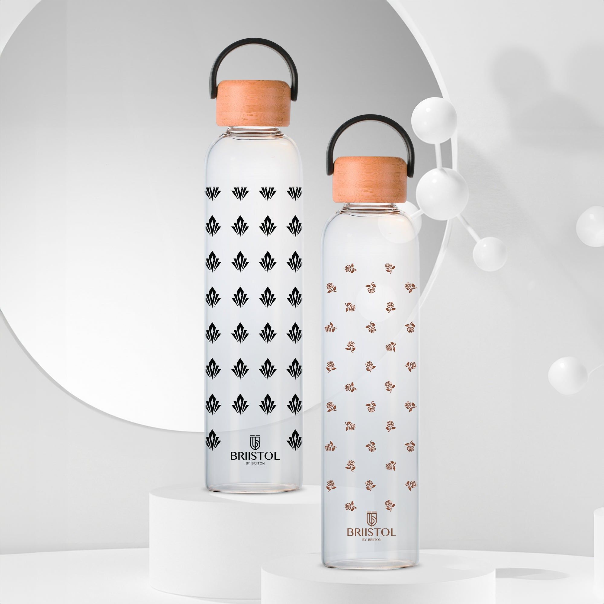 Harmony | BGL 1056 | Set of 2 | 750 ml-White & Black