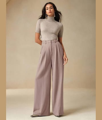 kotty Women Rayon Blend Casual Trousers ( Pink )