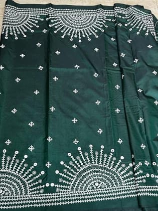 Blended Gujrati Silk Stitch Bottle Green