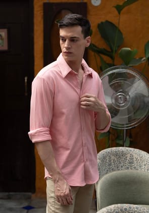 Piqué Shirt in Pink Salt-S · 38 - 39''