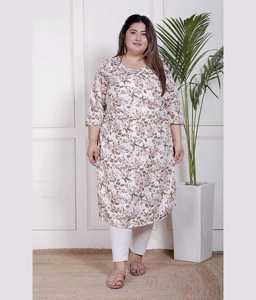 Swasti Women Crepe Printed Straight Kurti ( White )