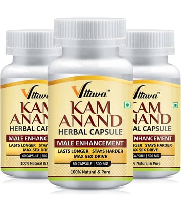 Vltava Kamanand Capsule, Strength & Stamina Increase Energy For Men Wellness 180 gm Unfalvoured Minerals Capsule Pack of 3