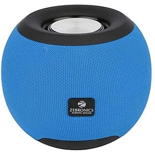 Zebronics Zeb-Bellow 40 Wireless Bluetooth v5.0 Fabric Finish 8W Portable Speaker with Supporting 6Hrs Backup 55mm Driver Powerful Bass USB mSD AUX Input Built-in FM TWS  Call Function (Blue).