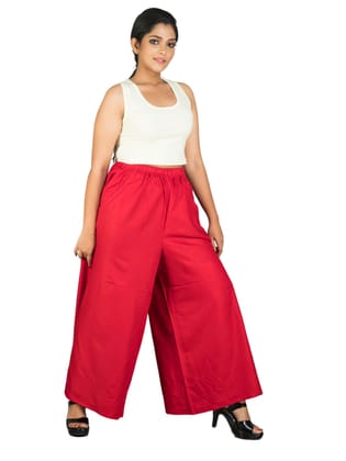 057RVR 4Cats Jumbo Size Radiant Palazzo - Red