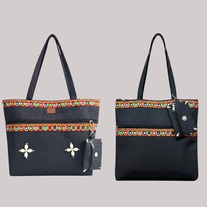 Multicolor Stylish Tote Bag Combo Set Pack Of 2 42x36x12 Cm Multicolor Stylish Tote Bag Combo Set Pack Of 2 42x36x12 Cm