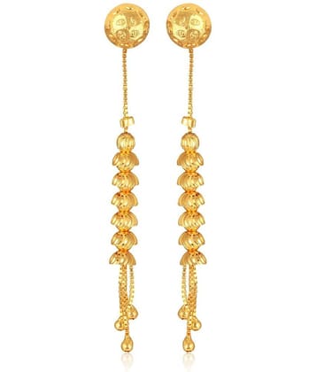 Vighnaharta Golden Drop Earrings ( Pack of 1 )