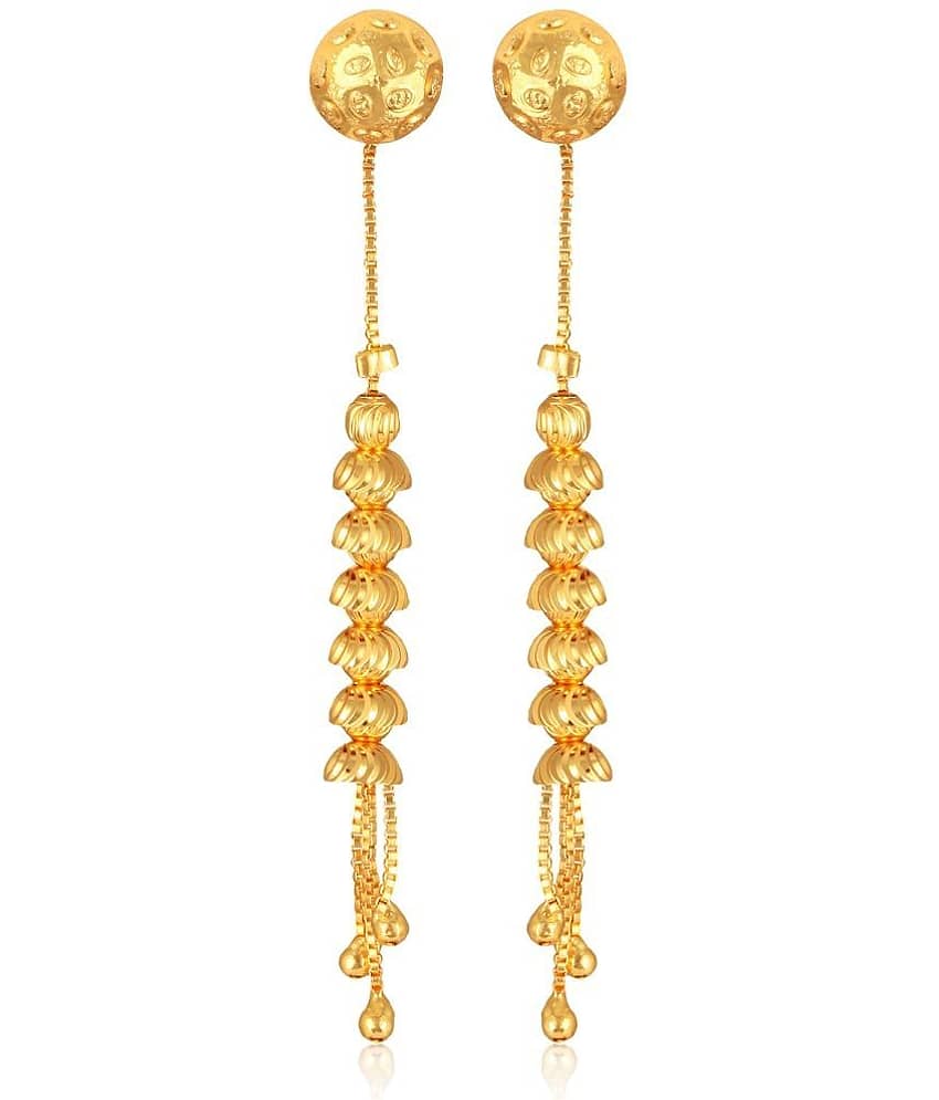 Vighnaharta Golden Drop Earrings ( Pack of 1 )