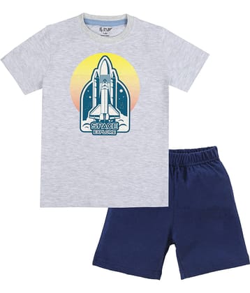 J&JP Pack of 1 Boys Cotton Blend T-Shirt & Shorts Set ( Multicolor )