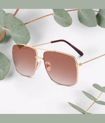 Peter Jones Gold Square Sunglasses ( Pack of 1 )
