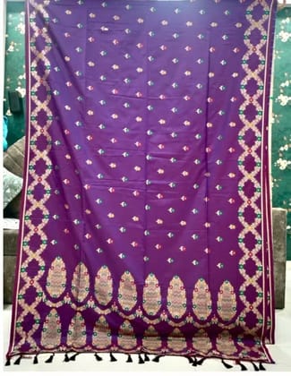 Bangalore Silk Open Border - Premium - Purple