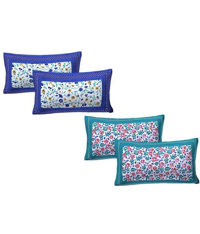 AJ Home Pack of 4 Cotton Multi Pillow Cover (17 X 27 Inch)