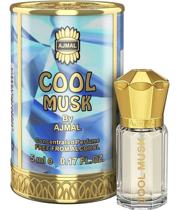 Ajmal COOL MUSK Attar | Floral & Citrus Fragrance | Long Lasting Attar Men & Women - 5 ML Pack of 1