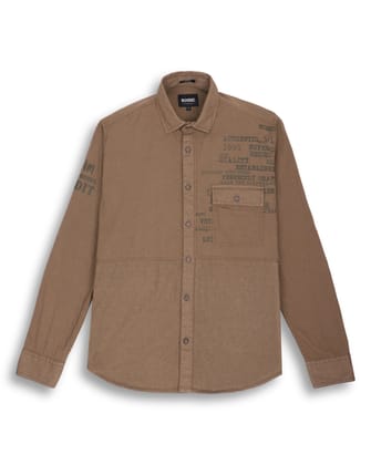 LIGHT WEIGHT SHIRT IN MOCHA BROWN-M