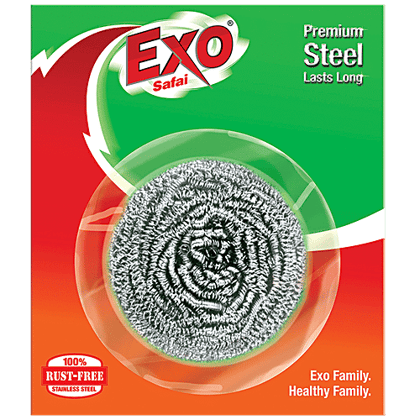 Exo Safai Premium Stainless Steel Scrubber - Long-Lasting, Rustproof, Removes Tough Stains, 1 pc