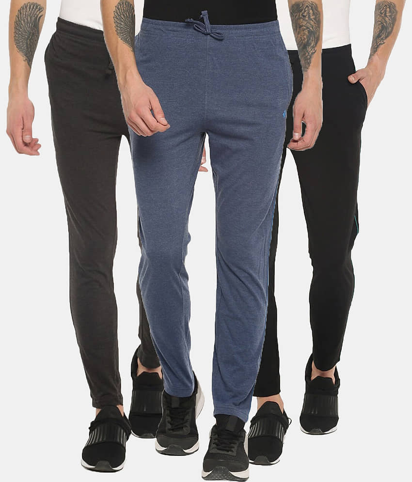 Dollar Multicolor Cotton Blend Men's Trackpants ( Pack of 3 )