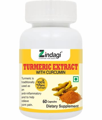 Zindagi Turmeric Extract Capsules - Pain Relief Capsules - Turmeric Capsules - Health Supplement Pack of 1