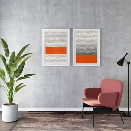 Infinite Perspectives - Abstract Wall Arts (Set of 2)-11 x 14 inches / White Frame