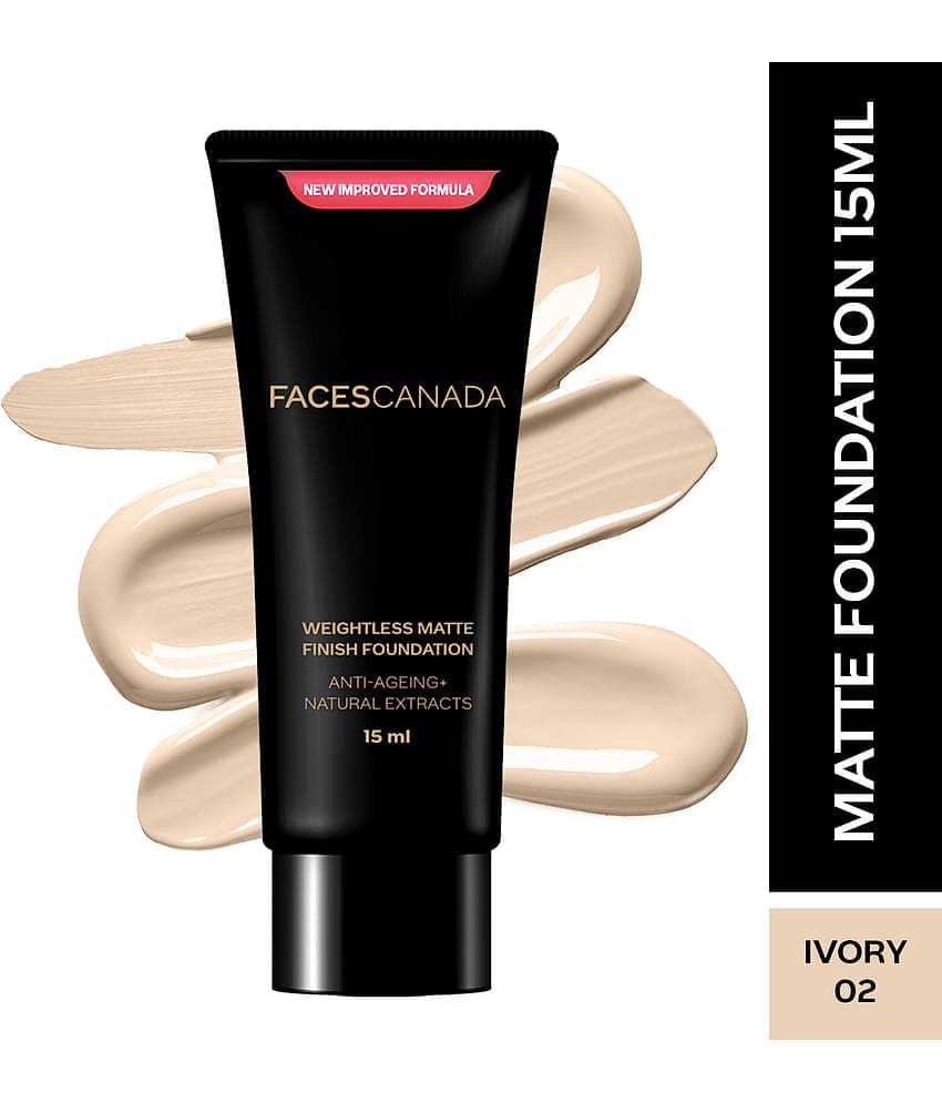 FACES CANADA Weightless Matte Finish Foundation - Ivory, 15ml , Anti-Ageing