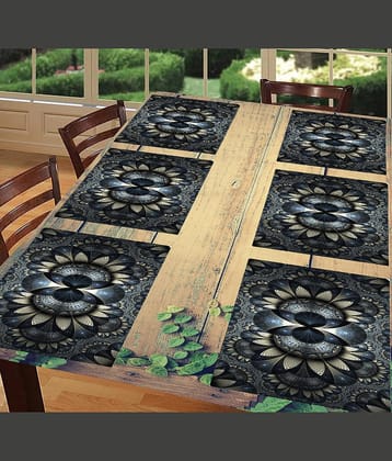 Sanraksshan PVC Floral Rectangle Table Mats ( 44 cm x 32 cm ) Pack of 6 - Multi