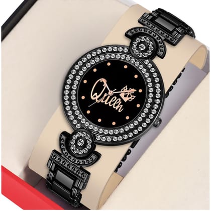 Bolun Black Queen Dial Black BD Girls and Women Watch